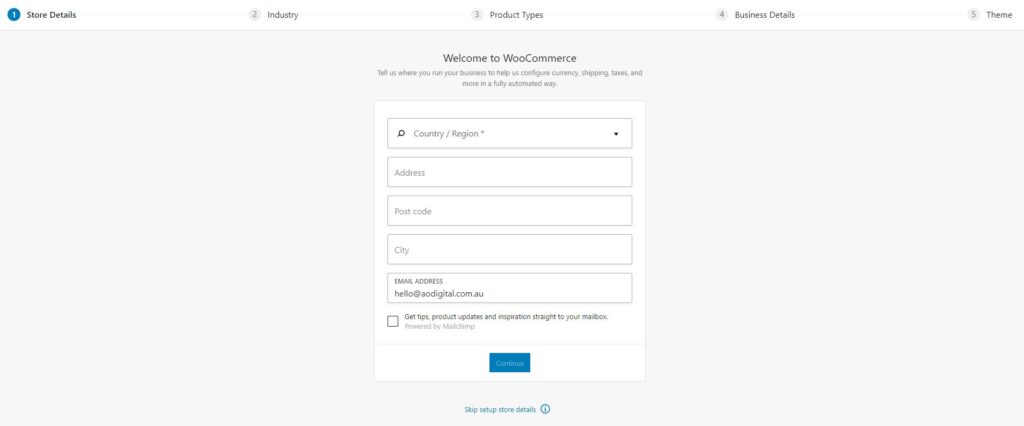 Install WooCommerce and Complet Setup Wizard