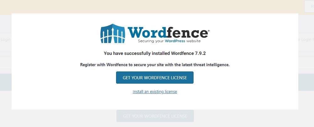Install WordFence with Free License