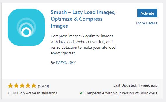 Install Smush - Optimize and Compress Images with Smush